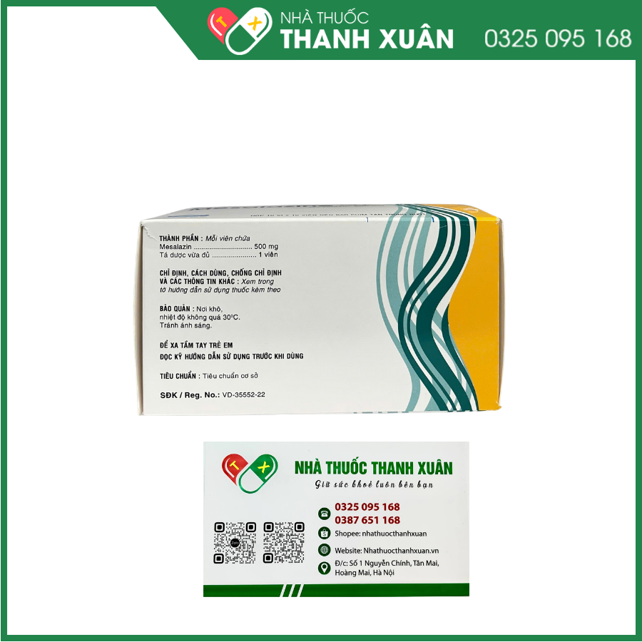Thuốc Savi Mesalazine 500 điều trị viêm loét đại tràng
